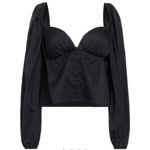 NWT Federica Tosi Black Bustier Blouse - Size 6